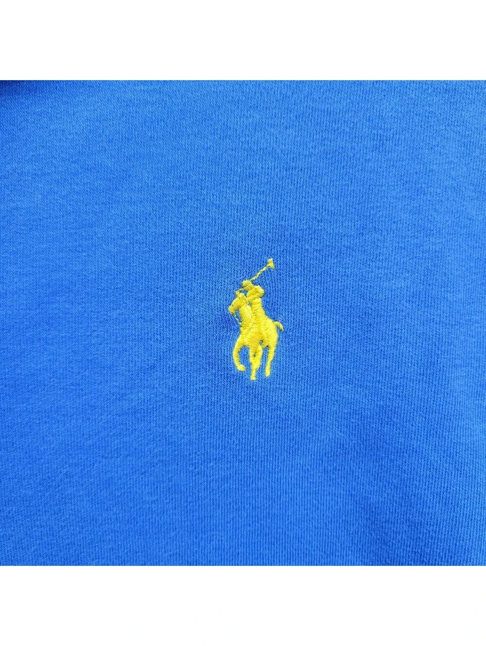 Vtg Polo Ralph Lauren Men's Sz L Polo Shirt Blue Soft Cotton yellow Pony